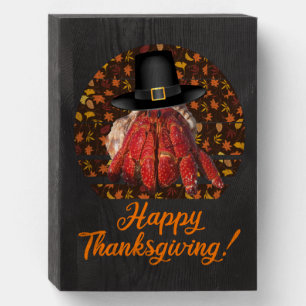 Thanksgiving Hermit Crab Wooden Box Sign