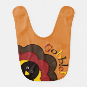 Thanksgiving hiding turkey baby bib