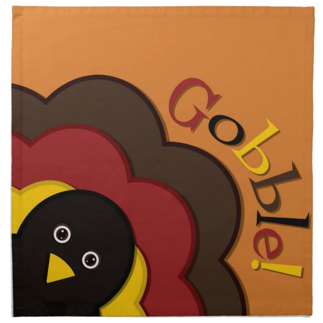 Thanksgiving hiding turkey cloth napkin (Front)