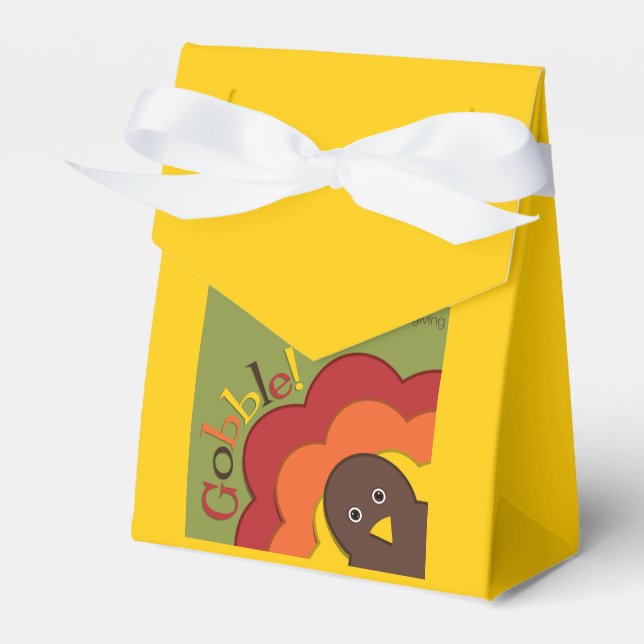 Thanksgiving hiding turkey favor boxes (Front Side)