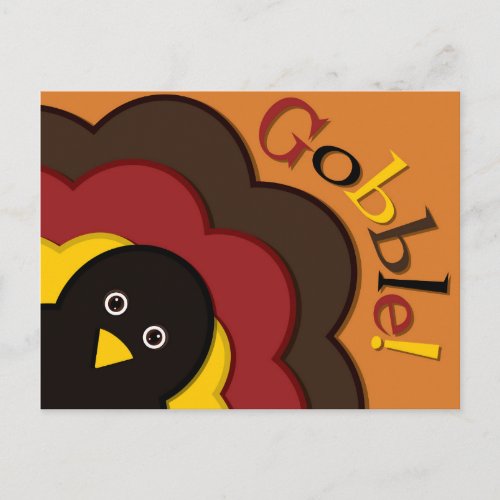 Thanksgiving hiding turkey holiday postcard