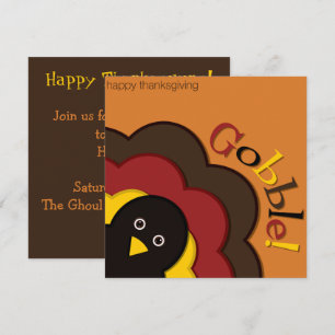 Thanksgiving hiding turkey invitation