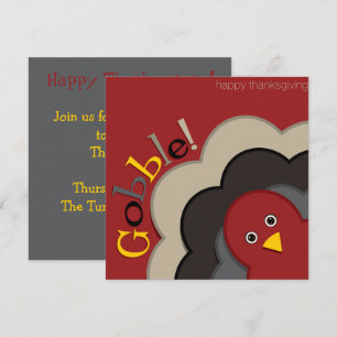 Thanksgiving hiding turkey invitation