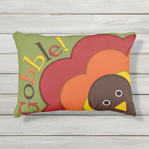 Thanksgiving hiding turkey outdoor pillow