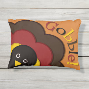 Thanksgiving hiding turkey outdoor pillow