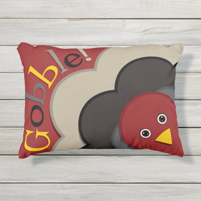 Thanksgiving hiding turkey outdoor pillow (Front)