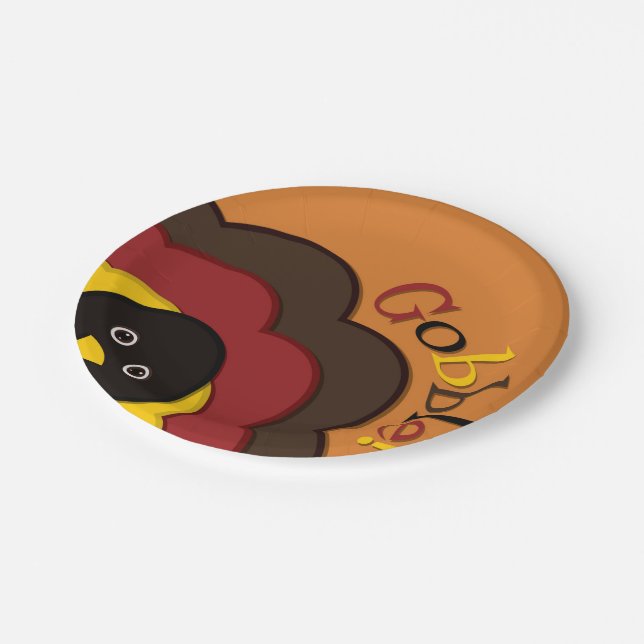 Thanksgiving hiding turkey paper plates (Angled)