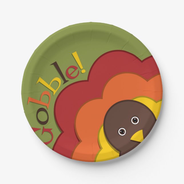 Thanksgiving hiding turkey paper plates (Front)