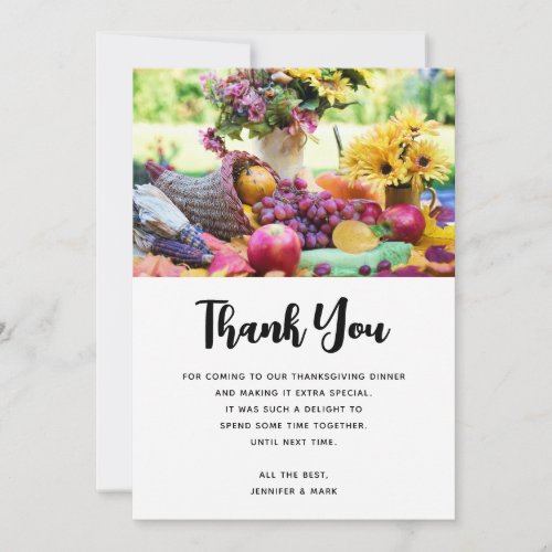 Thanksgiving Holiday Autumn Harvest Table Thank You Card