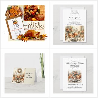 Thanksgiving Holiday Cards Invitations Stickers