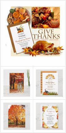 Thanksgiving Holiday Cards Invitations Stickers
