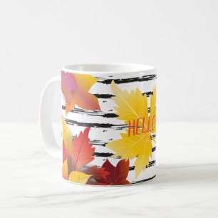 Thanksgiving Holiday Fall Maple Leaves Brush decor Coffee Mug
