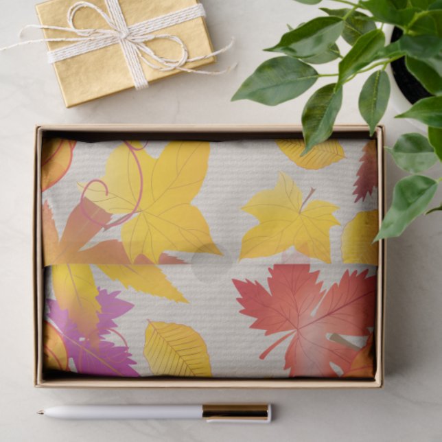 Thanksgiving Holiday Fall Maple Leaves RETRO decor Tissue Paper (Gift)