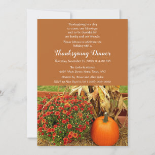 Thanksgiving Holiday Family Dinner Invitation