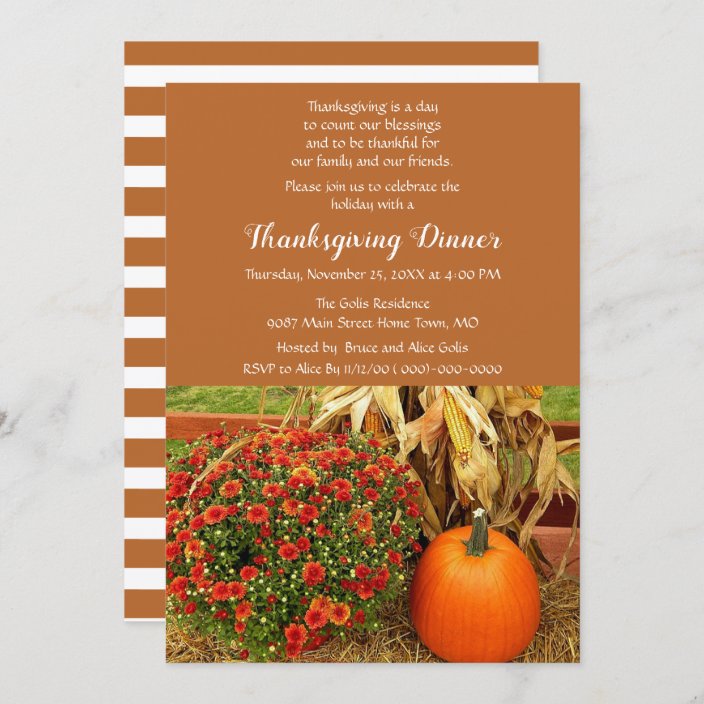 Thanksgiving Holiday Family Dinner Invitation | Zazzle.com