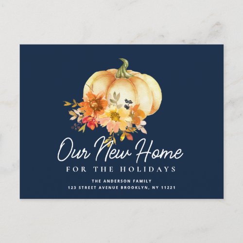 thanksgiving holiday moving announcement postcard