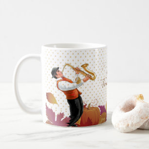 Thanksgiving Holiday Party, Retro Music Jazz Music Coffee Mug