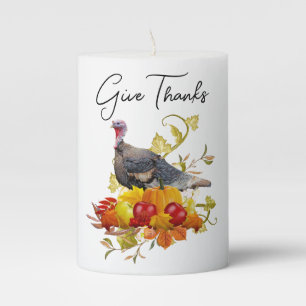 Thanksgiving Holiday Pillar Candle
