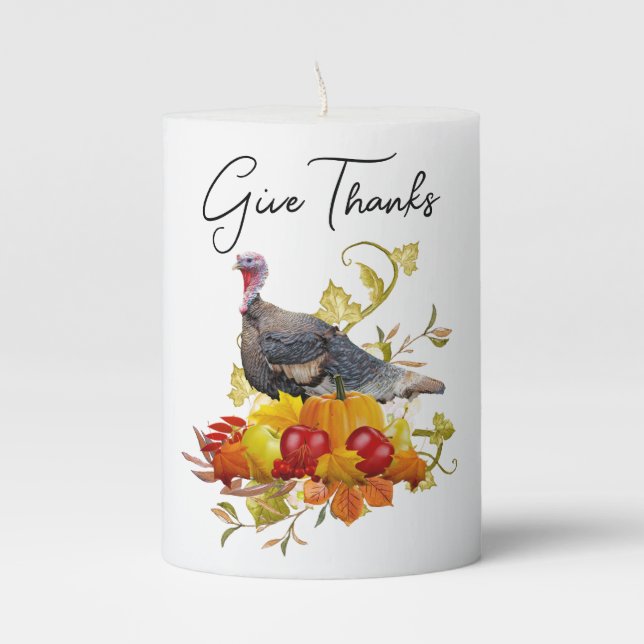 Thanksgiving Holiday  Pillar Candle (Front)