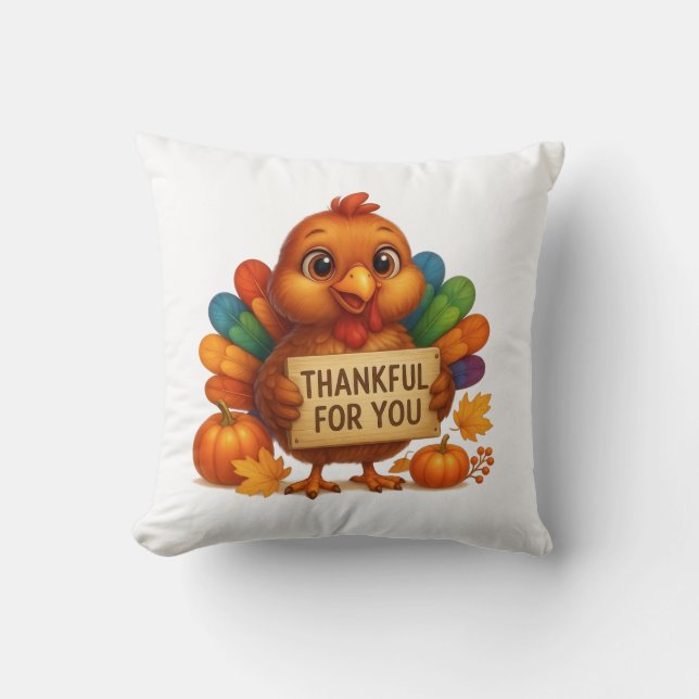 Thanksgiving Holiday Throw Pillow (Front)
