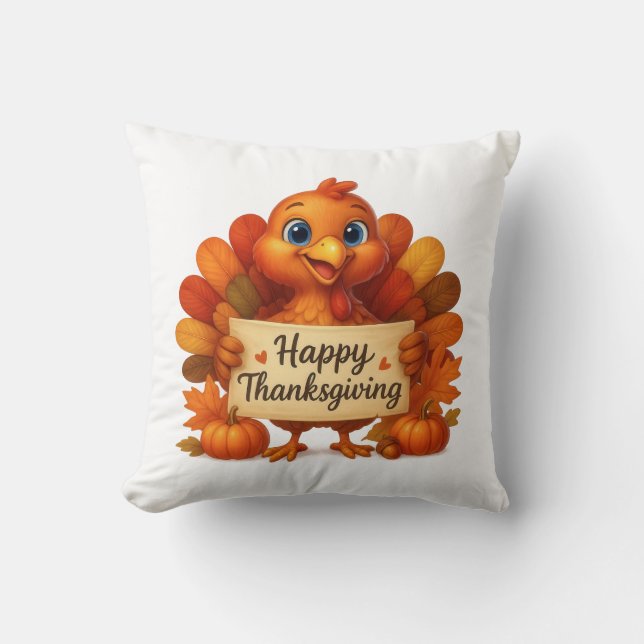 Thanksgiving Holiday Throw Pillow (Front)
