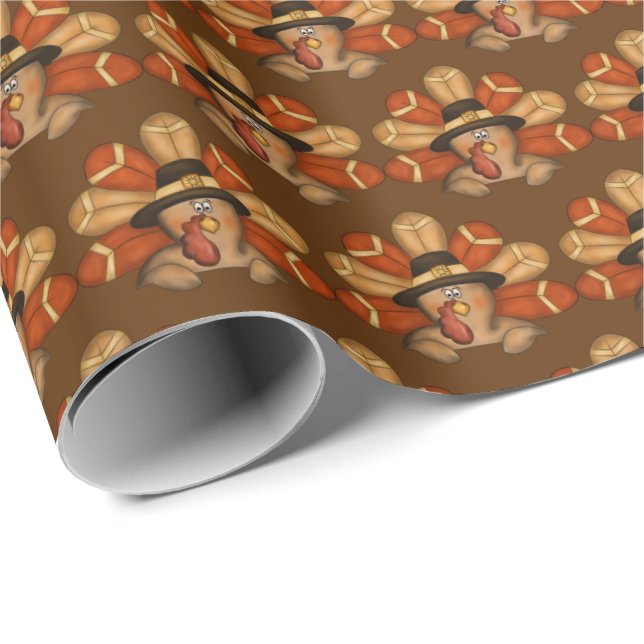 Thanksgiving Holiday tiled turkey wrapping paper (Roll Corner)