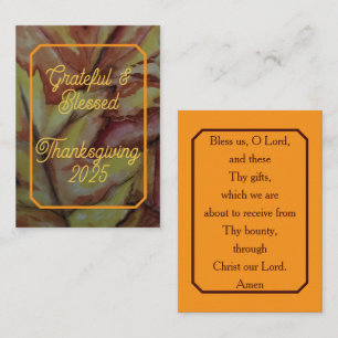 Thanksgiving Holy Card – “Bless Us, O Lord”