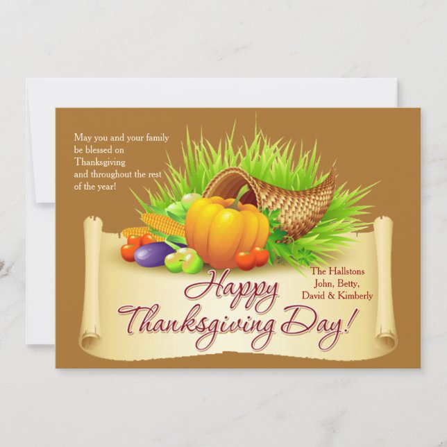 Thanksgiving Horn of Plenty Card (Front)