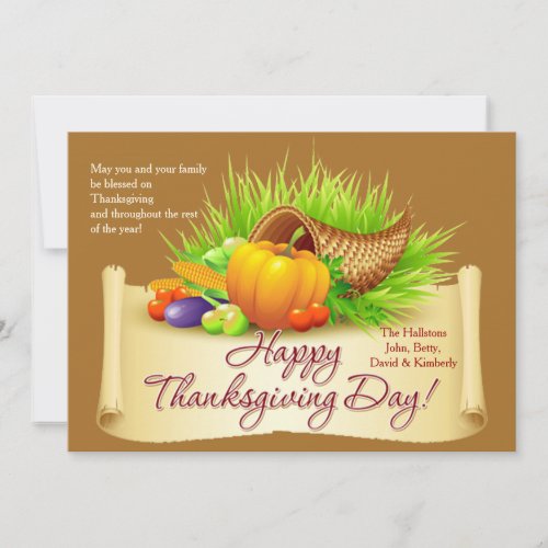 Thanksgiving Horn of Plenty Card