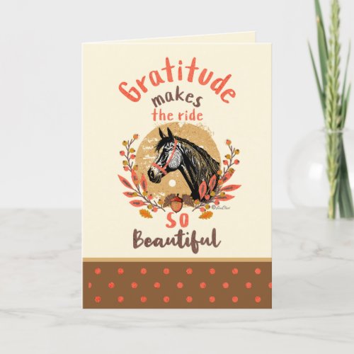Thanksgiving Horse Autumn Beauty  Thank You Card
