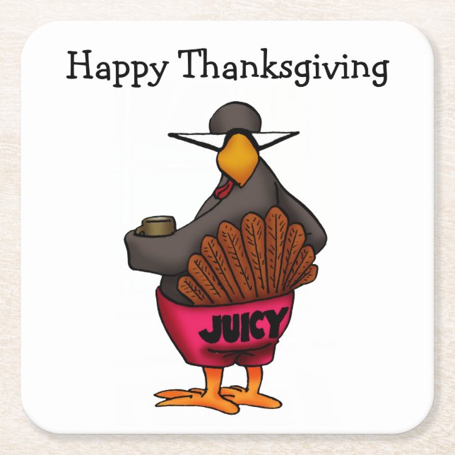 Thanksgiving Humor Bar Coasters (Front)