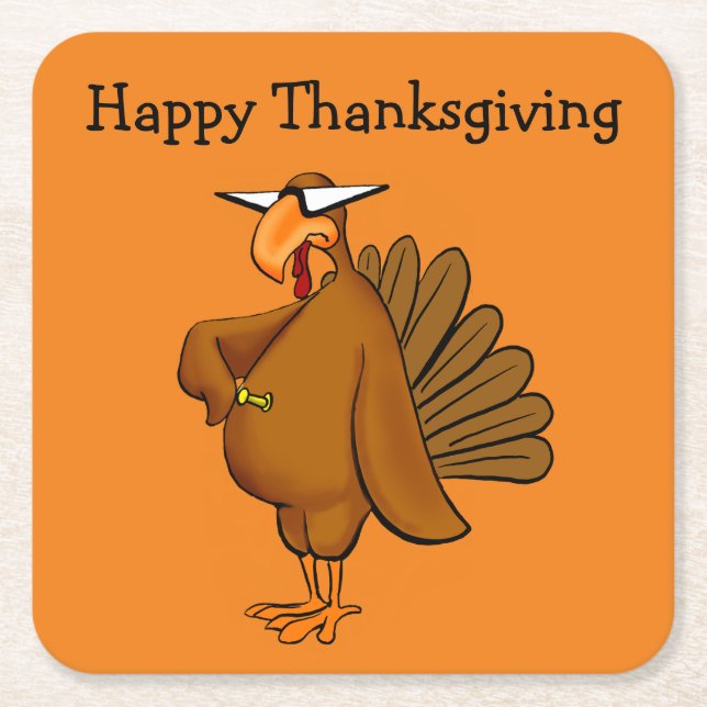 Thanksgiving Humor Bar Coasters (Front)