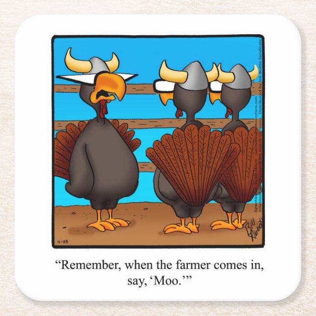 Thanksgiving Humor Bar Coasters (Front)