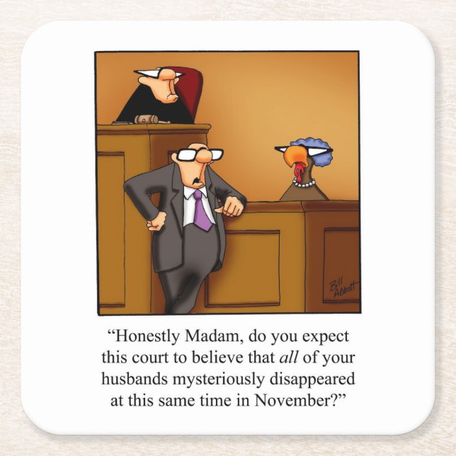 Thanksgiving Humor Bar Coasters (Front)