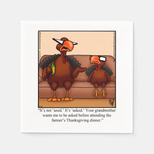 Thanksgiving Humor Cocktail Party Napkins (Front)