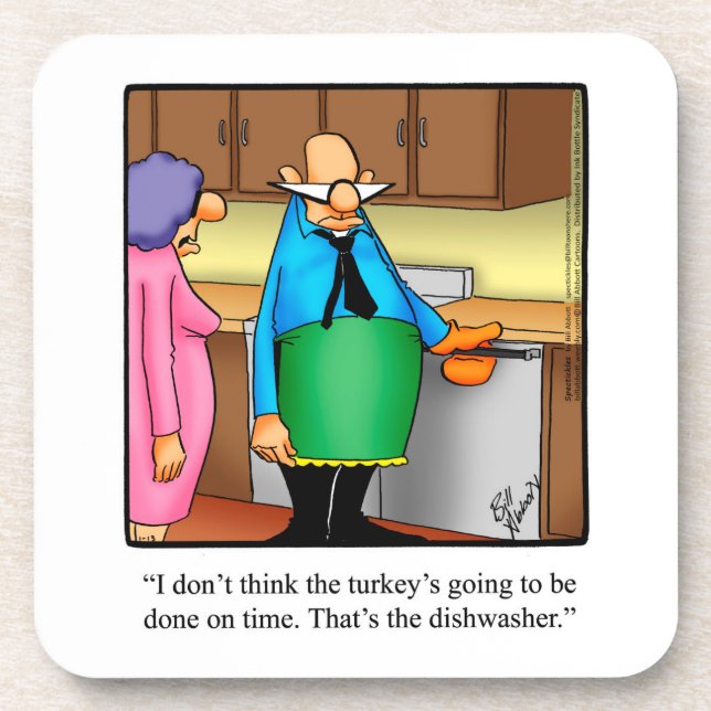 Thanksgiving Humor Cork Backed Coasters (Front)