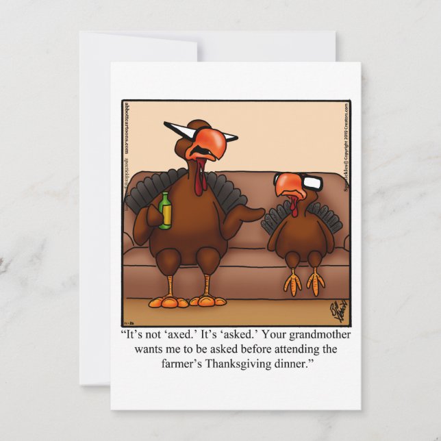 Thanksgiving Humor Dinner Invitations (Front)