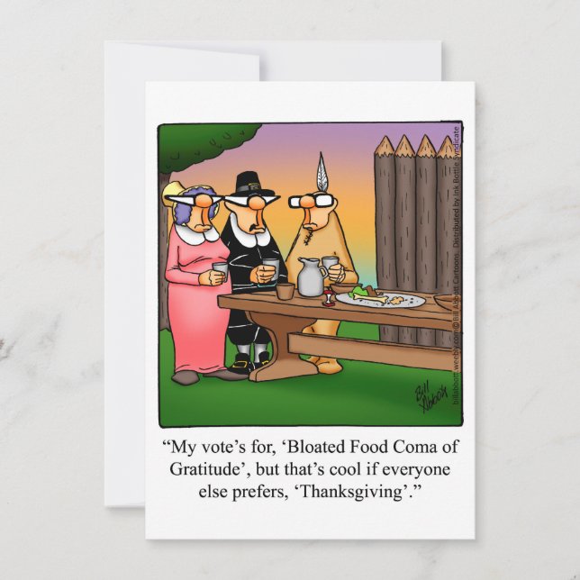 Thanksgiving Humor "Food Coma" Dinner Invitations (Front)
