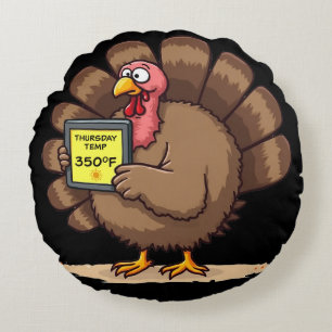 Thanksgiving Humor Funny Turkey Joke Round Pillow