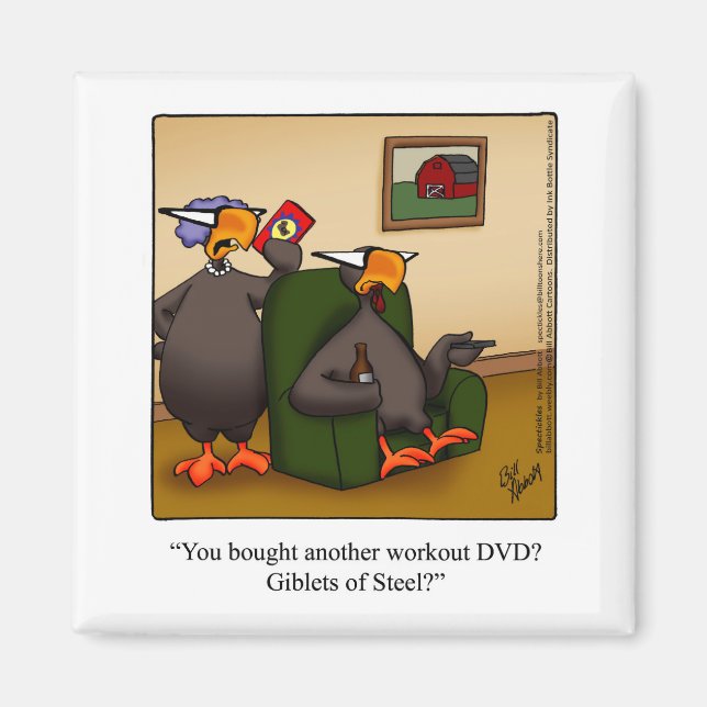 Thanksgiving Humor "Giblets of Steel" Magnet Gift (Front)