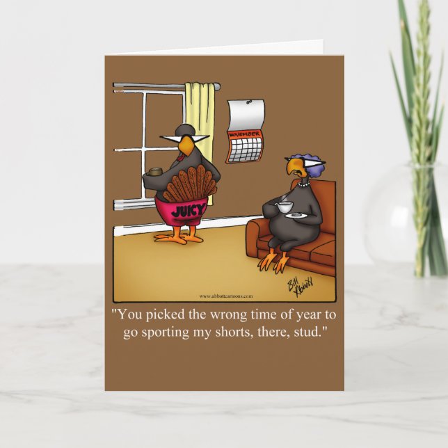 Thanksgiving Humor Greeting Card (Front)