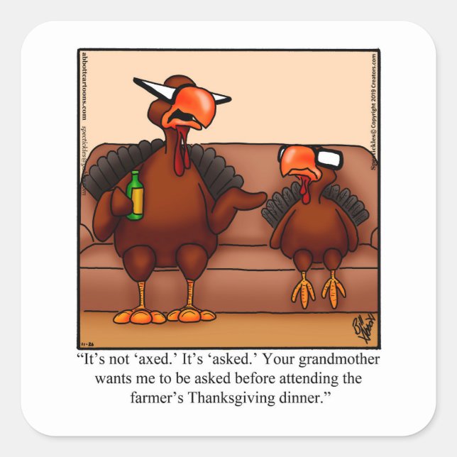 Thanksgiving Humor Holiday Stickers (Front)
