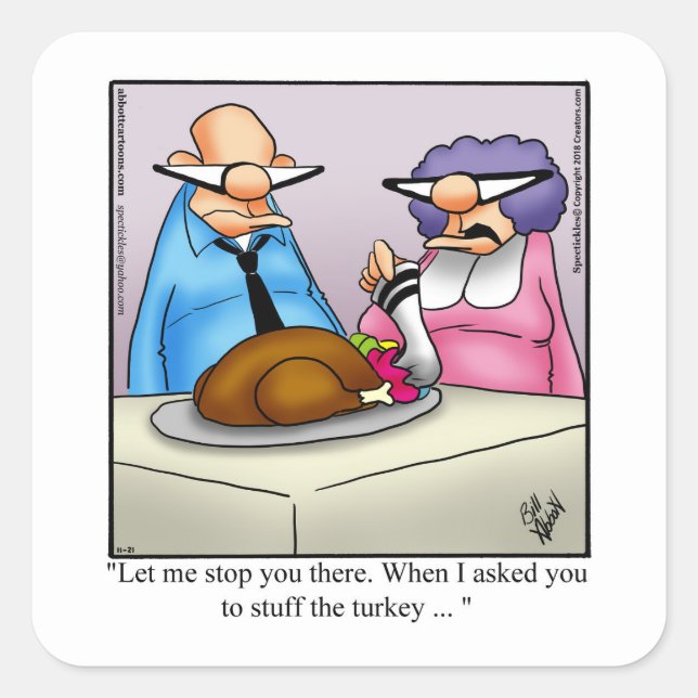 Thanksgiving Humor Holiday Stickers (Front)