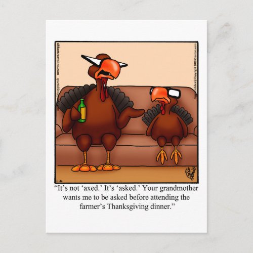 Thanksgiving Humor Postcard Spectickles