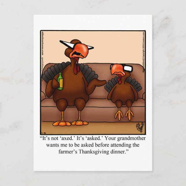 Thanksgiving Humor Postcard "Spectickles" (Front)