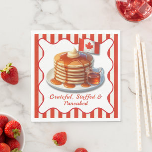 Thanksgiving Humour Canada Maple Pancakes & Fall Napkins