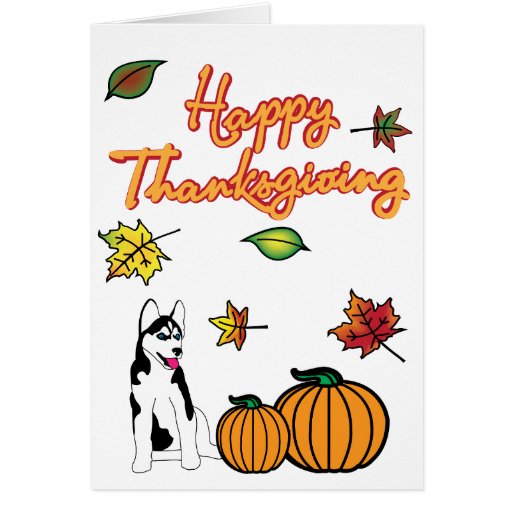 Thanksgiving Husky Greeting Card | Zazzle