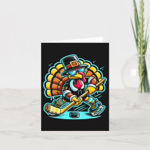 Thanksgiving Ice Hockey Turkey Day Fall Card