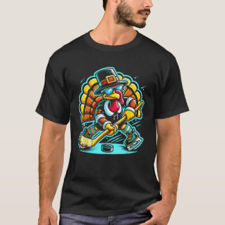 Thanksgiving Ice Hockey Turkey Day Fall T-Shirt