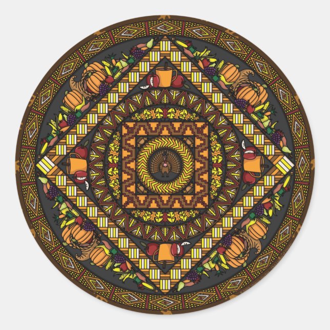 Thanksgiving Icons Sticker (Front)